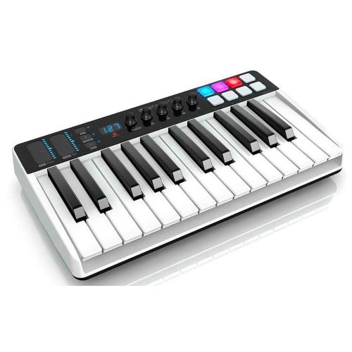 iRig Keys I/O 25 - Master keyboard a 25 tasti per sistemi PC, MAC. iPad, iPhone con interfaccia audio integrata - Controller Midi USB a tastiera